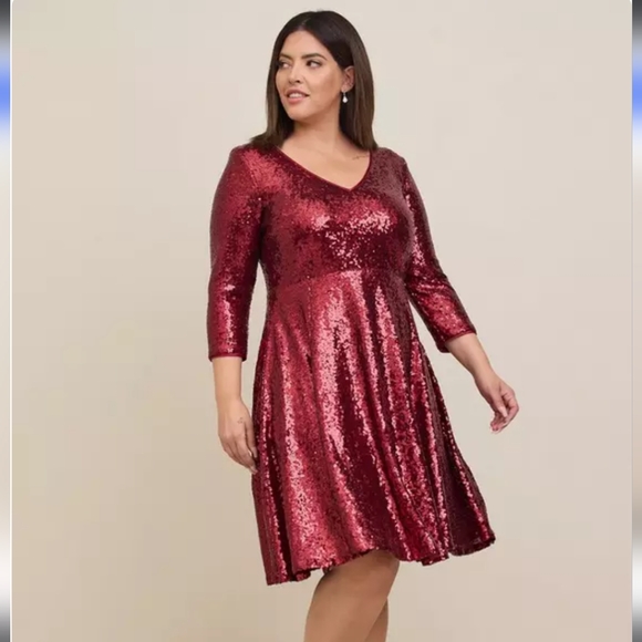 Torrid Sequin Skater Dress - Picture 1 of 9